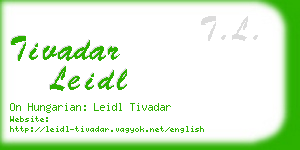 tivadar leidl business card